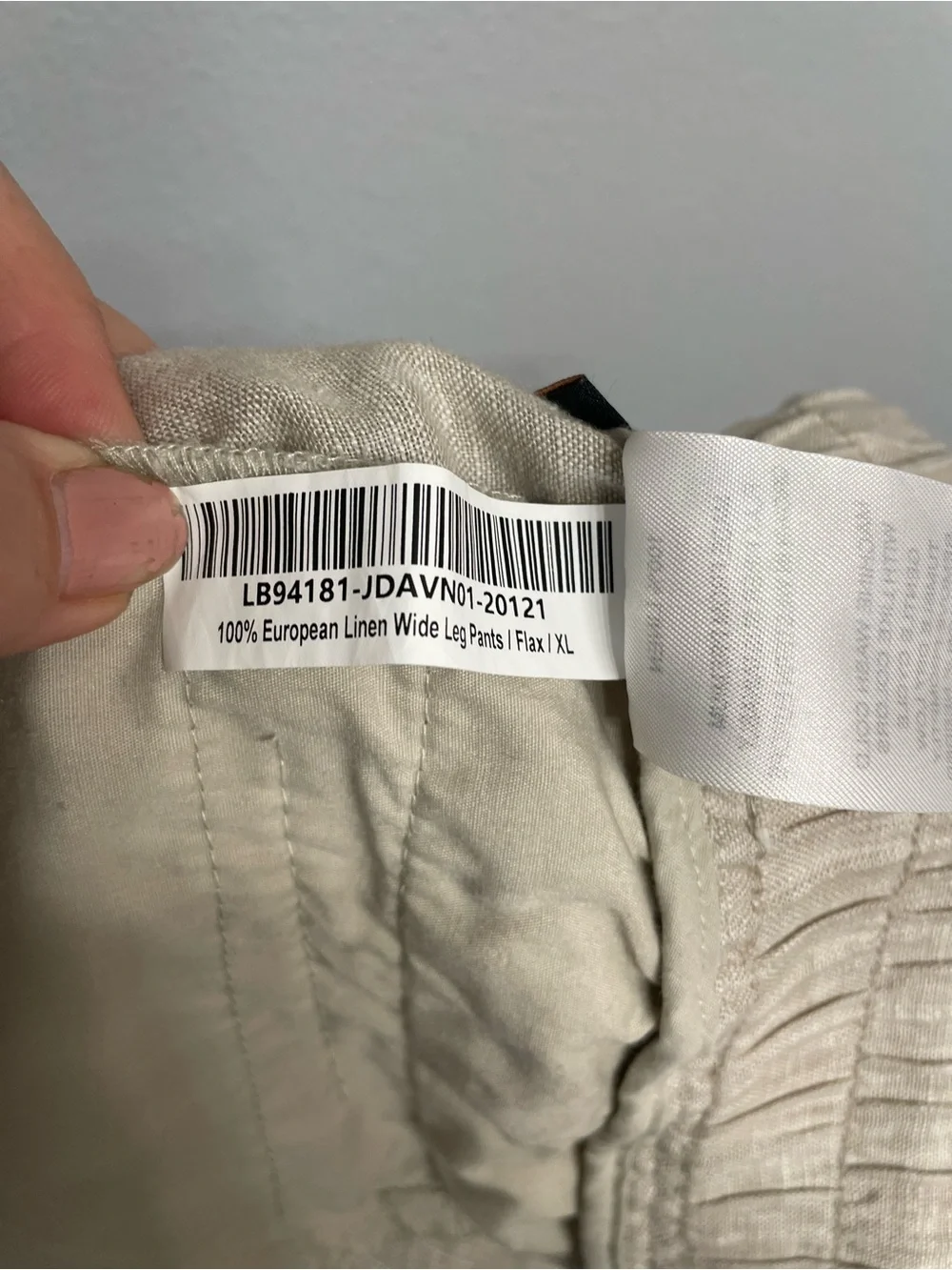 NWOT Quince European Linen Wide-Leg Drawstring Pants Flax XL